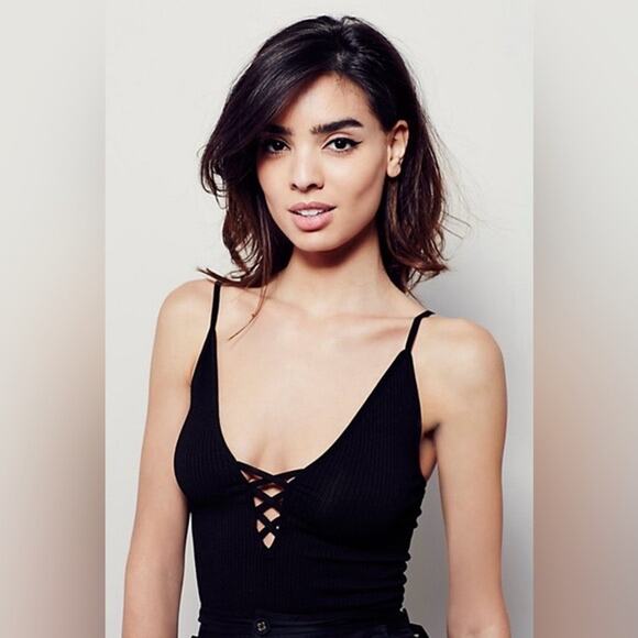 Intimately Free People Black Crossfire Cami Ribbed Tank Top XS/S - Picture 1 of 13